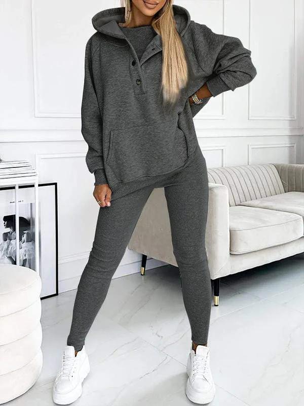 Trientje | Ribbed Three-Piece Sweat Set for Women