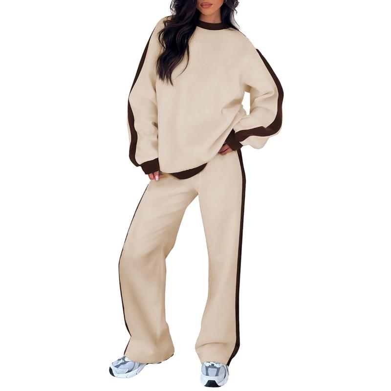 Andrina | Ribbed Crew Neck Sweat Set for Women