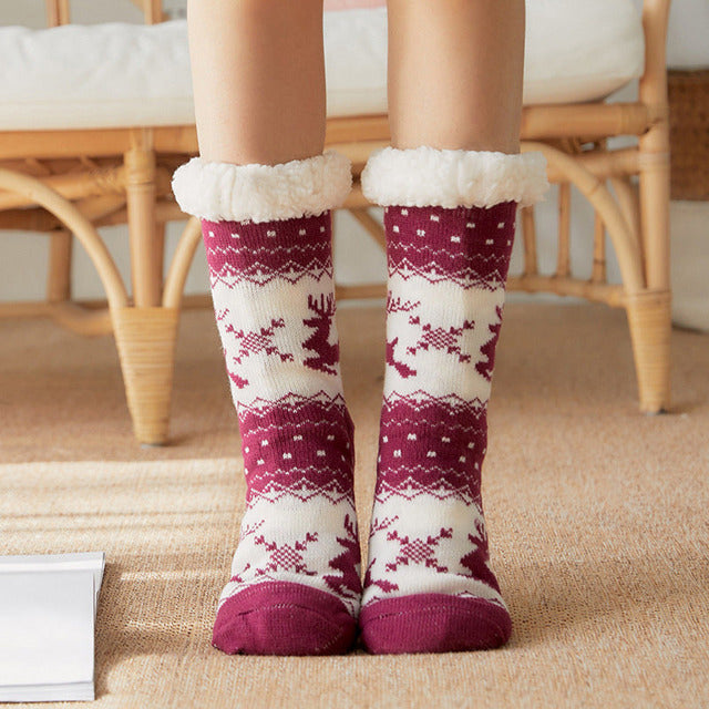 Rensje | Cozy Christmas Sock Crew Socks with Non-Slip Sole