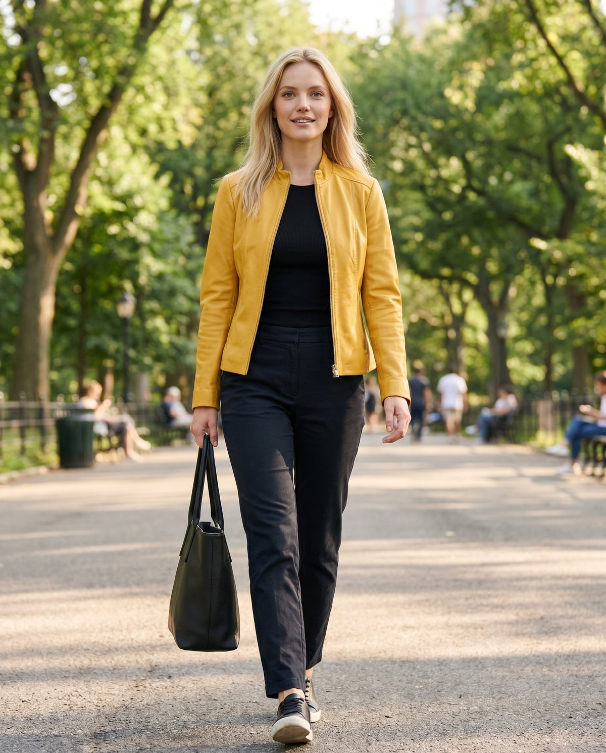 Thessaly | Notch Lapel Leather Jacket for Women