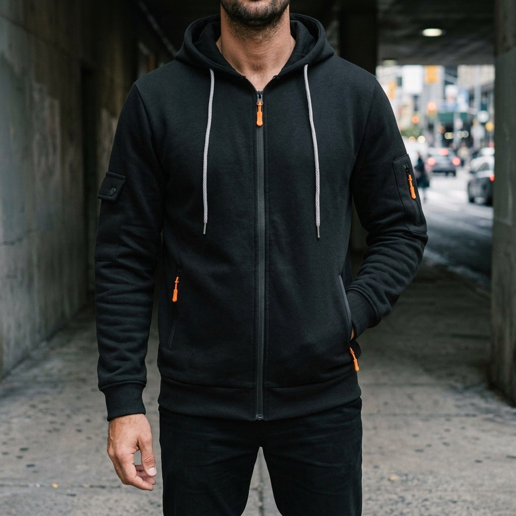 Declan | Quarter-Zip Utility Hoodie with Pockets for Men