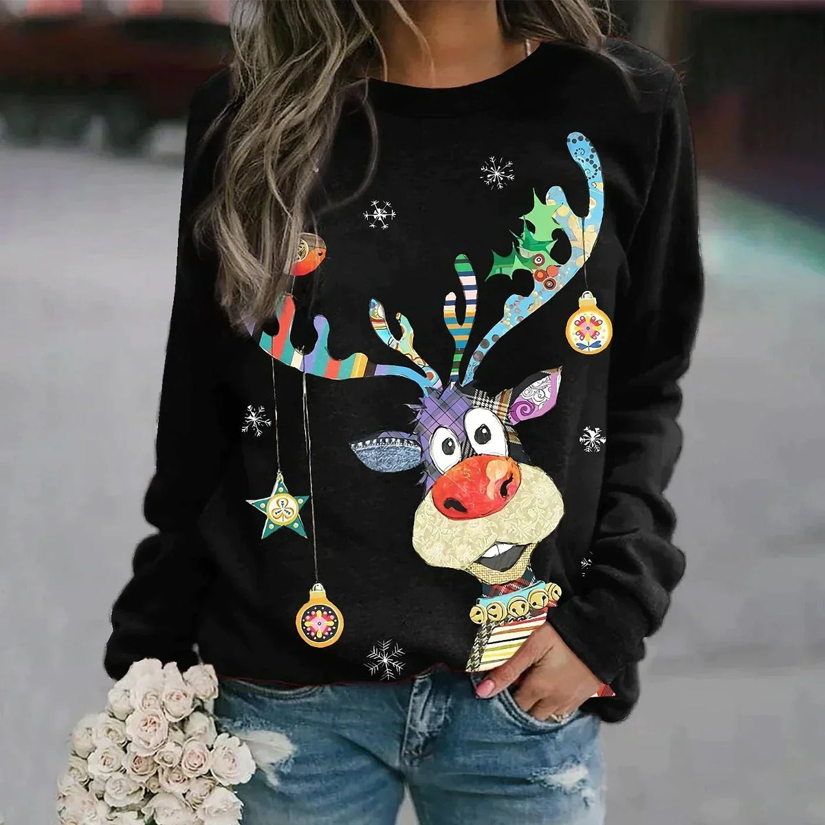 Ans | Christmas Sweater with Round Neck for Women