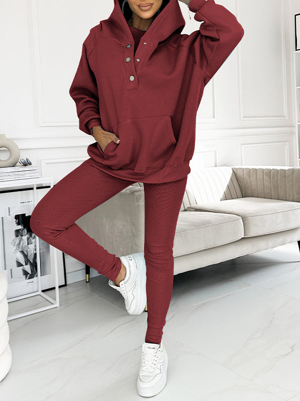 Trientje | Ribbed Three-Piece Sweat Set for Women