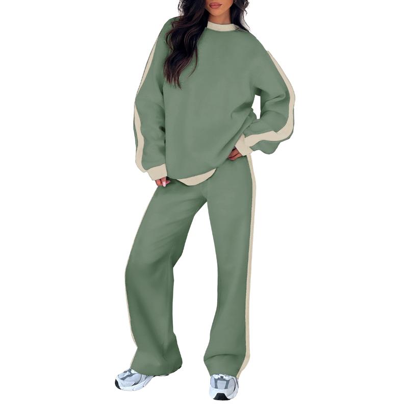 Andrina | Ribbed Crew Neck Sweat Set for Women
