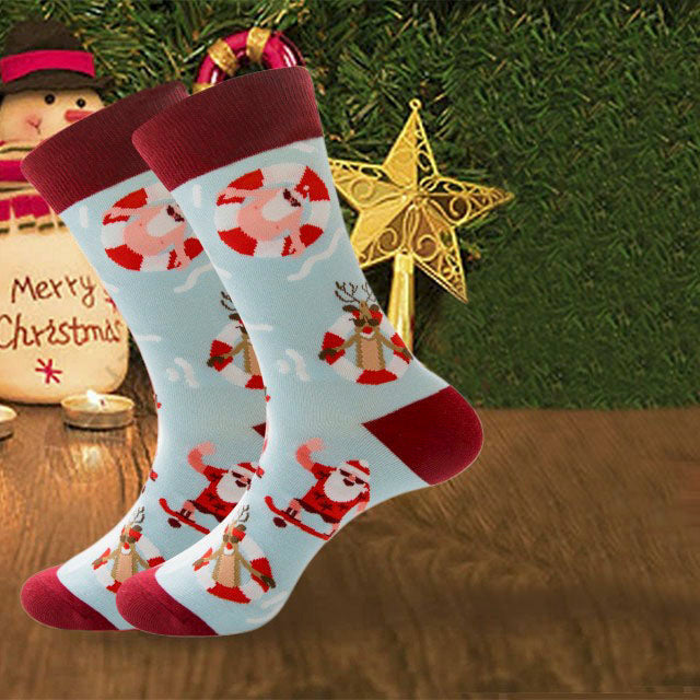 Hiltrud | Christmas Sock Mid-Calf Socks with Snowflake Print
