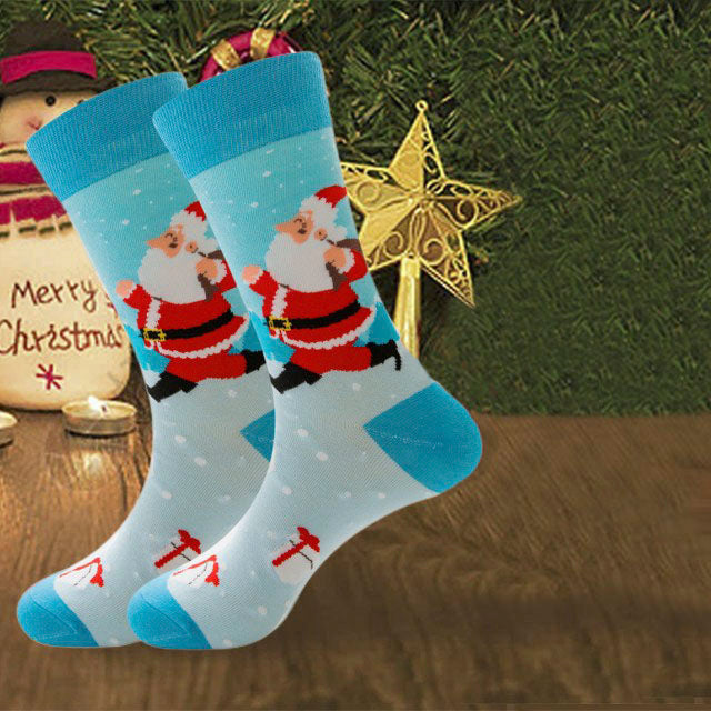 Hiltrud | Christmas Sock Mid-Calf Socks with Snowflake Print
