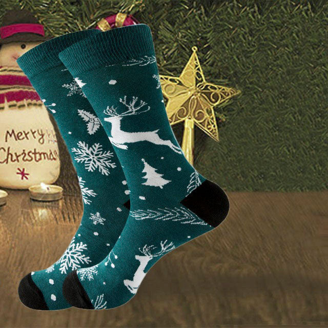 Hiltrud | Christmas Sock Mid-Calf Socks with Snowflake Print