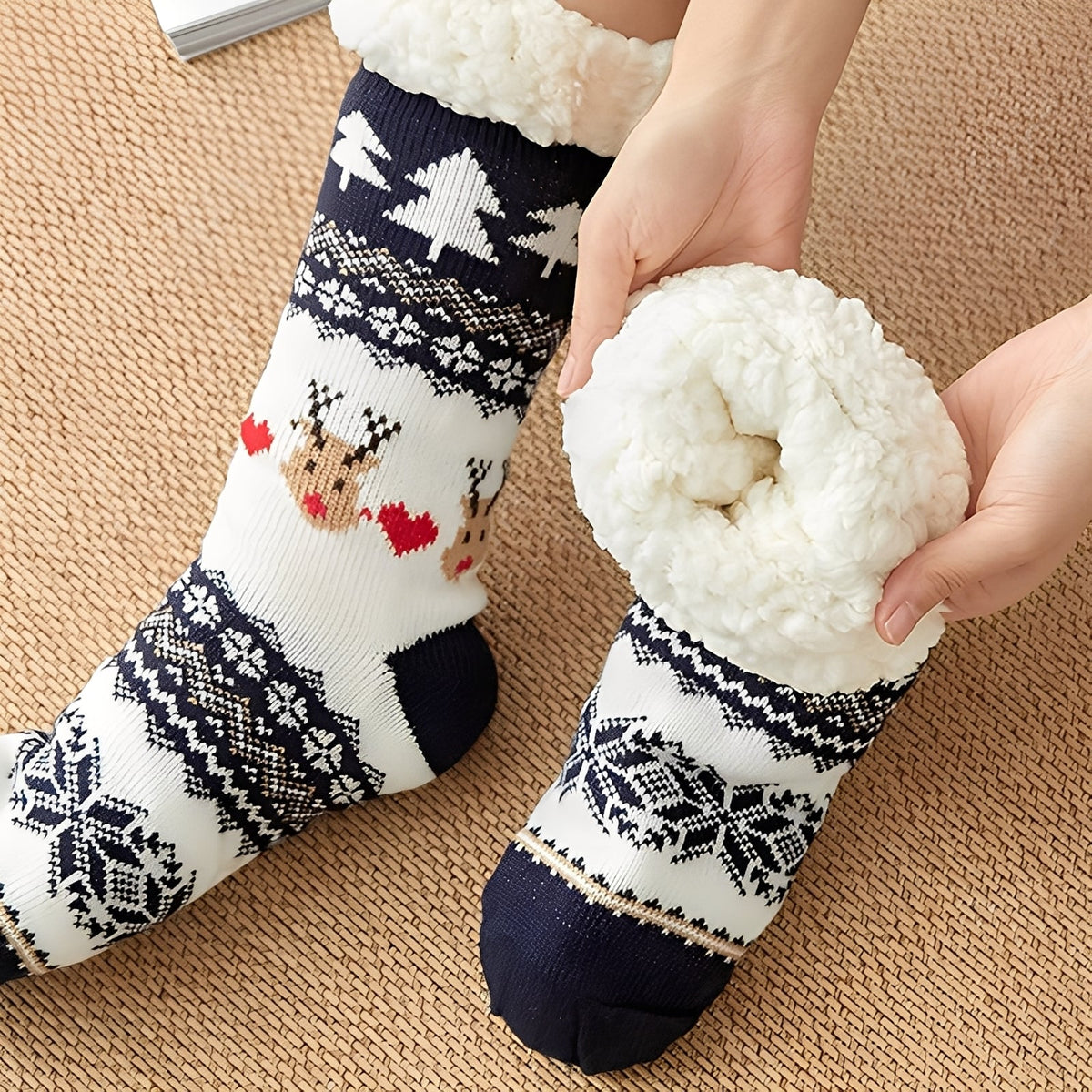 Amabel | Christmas Sock with Non-Slip Sole for Women