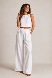 Marlin | Wide-Leg Lounge Set with Cropped Top for Women