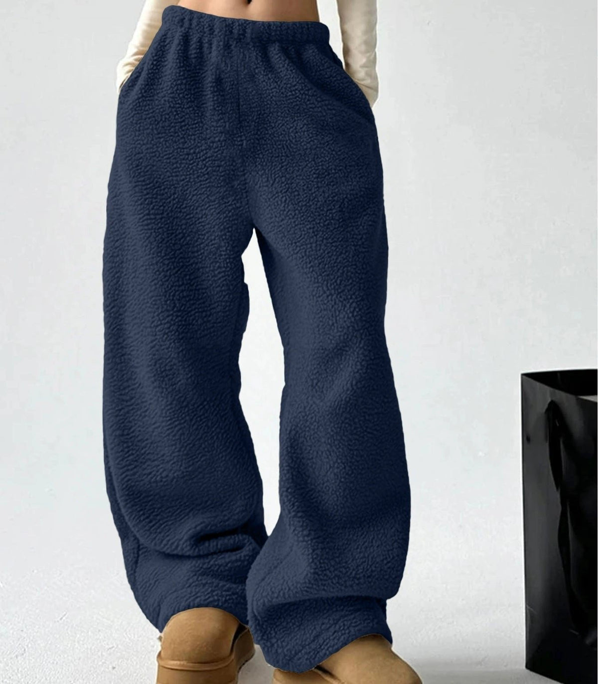 Aase | Textured Wide-Leg Fleece Pants for Women