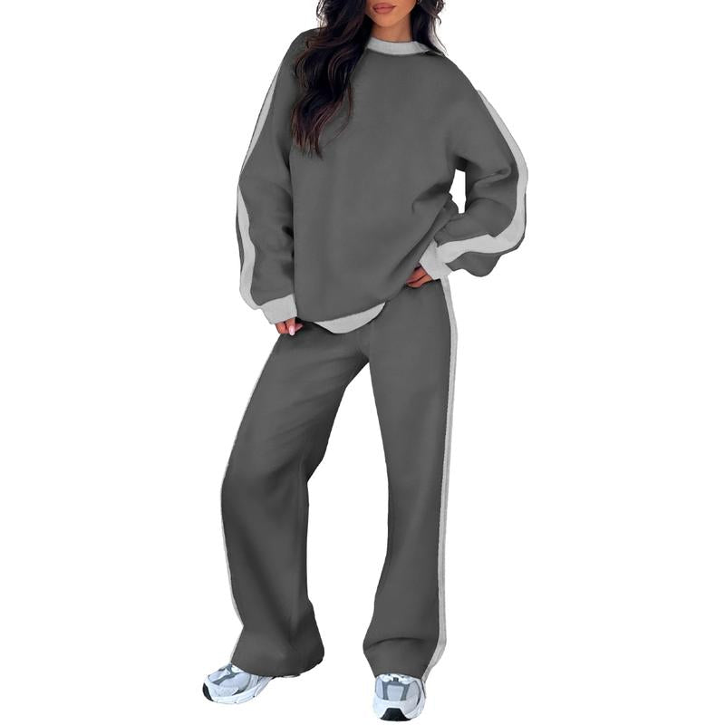 Andrina | Ribbed Crew Neck Sweat Set for Women