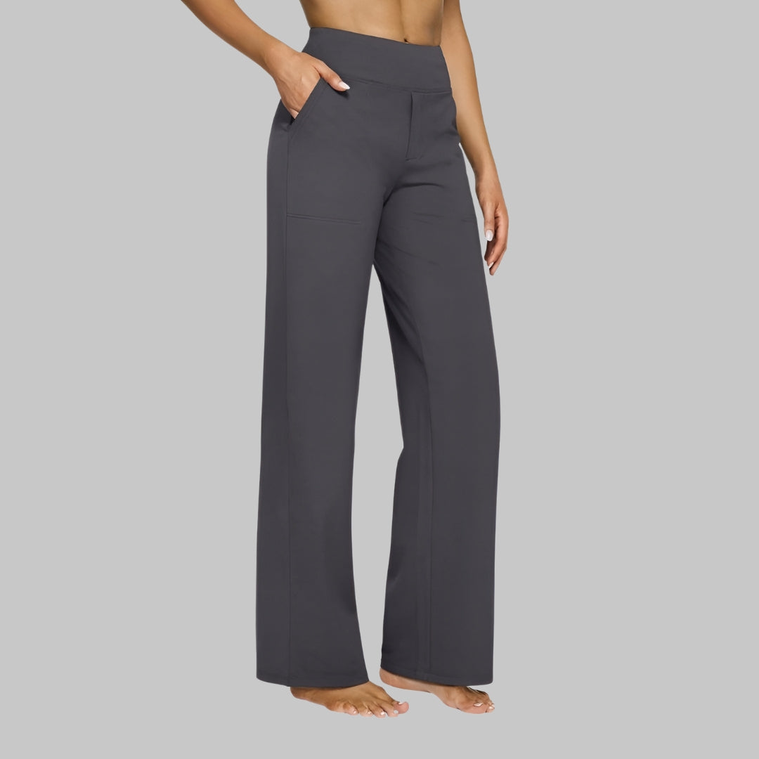 Helga | High-Waist Wide Leg Pants with Pockets for Women