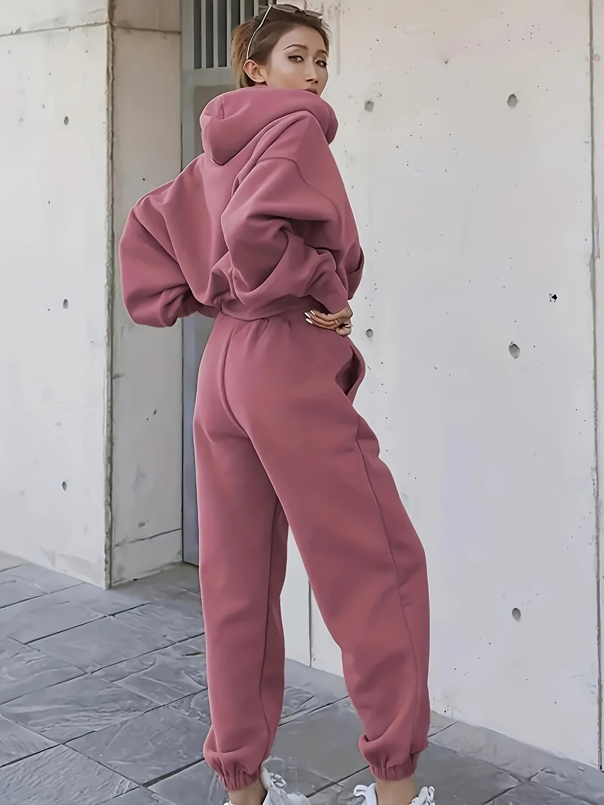Madge | Oversized Hooded Sweat Set with Kangaroo Pocket for Women