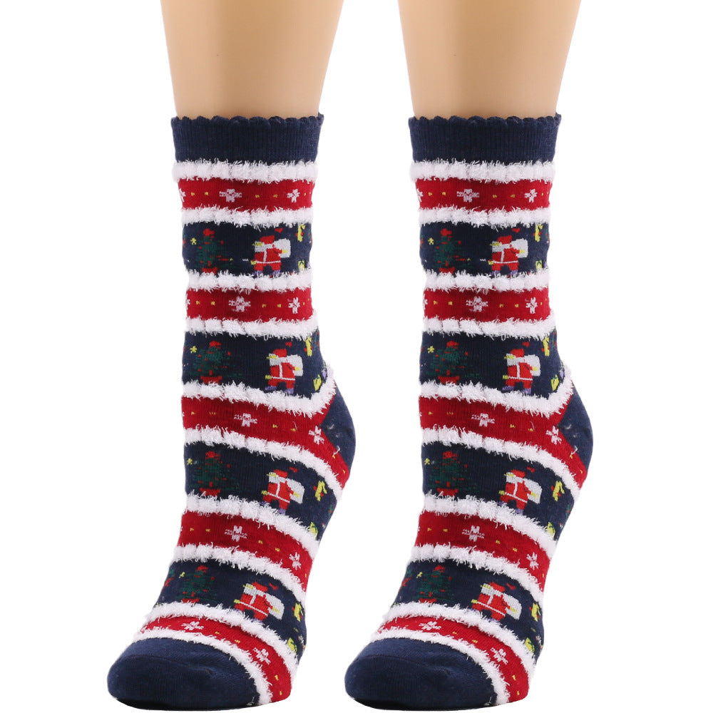Domitille | Christmas Sock Plush Mid-Calf Socks for Women