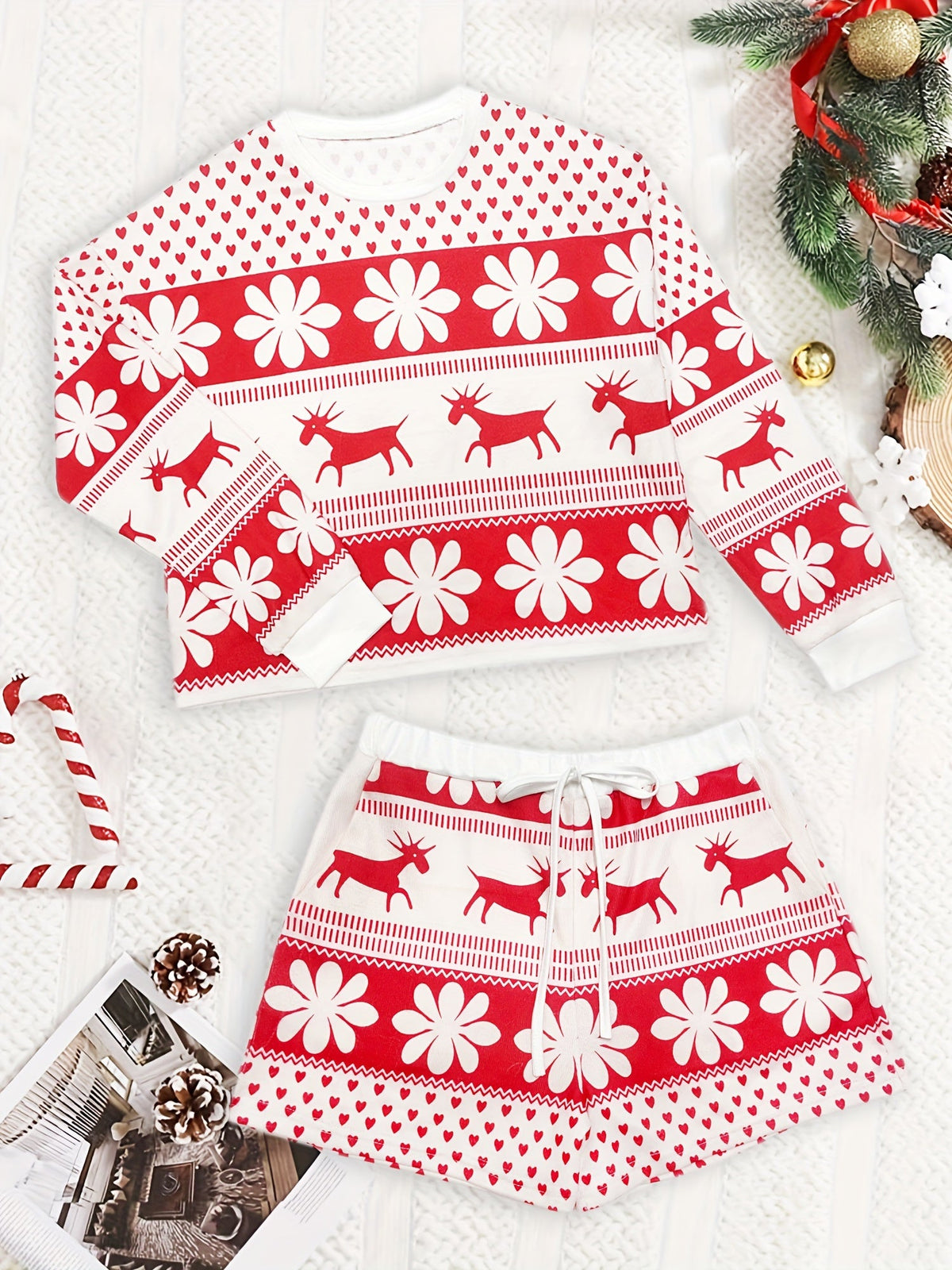 Isgard | Fair Isle Reindeer Pajamas Set for Women
