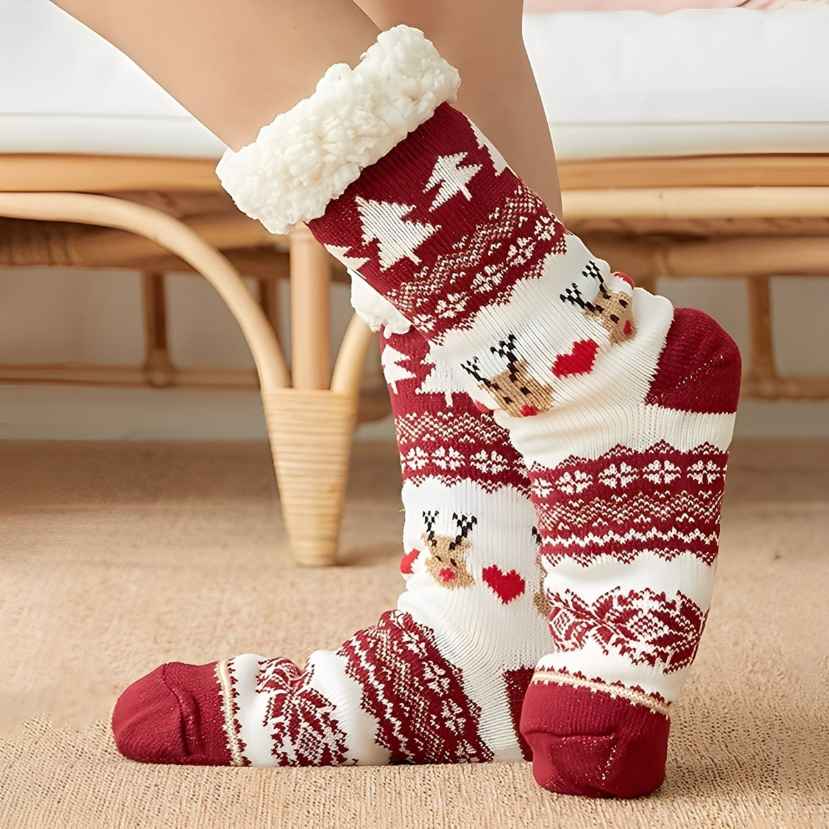 Amabel | Christmas Sock with Non-Slip Sole for Women