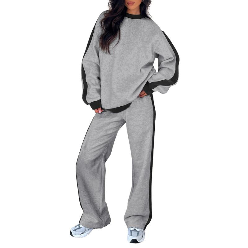 Andrina | Ribbed Crew Neck Sweat Set for Women