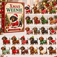 Dachshund Advent Calendar Christmas Gift Ornament Set