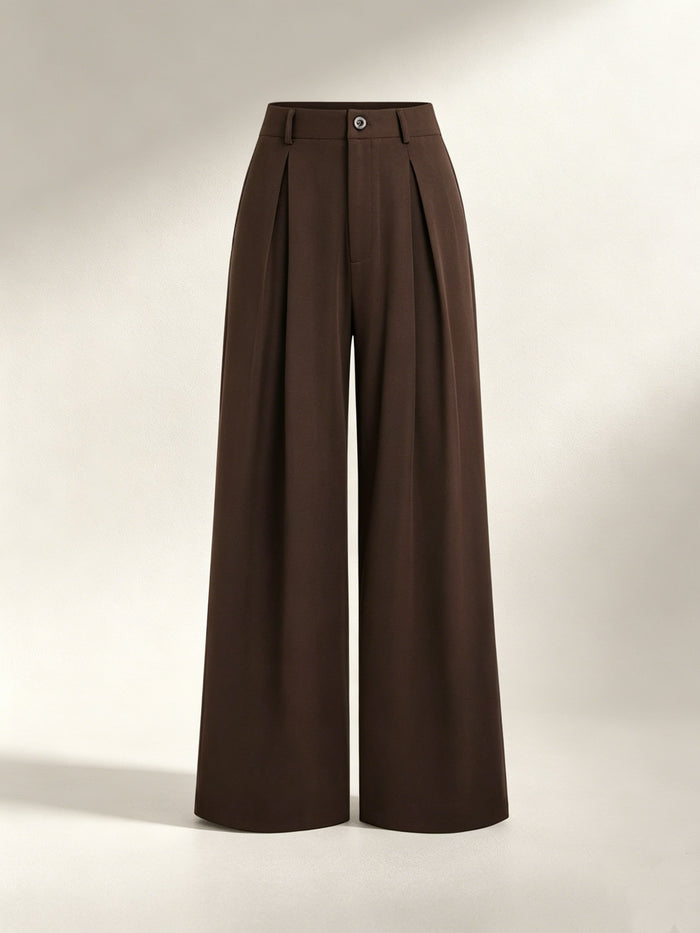 Berit | Pleated Wide-Leg High-Waist Trousers for Women