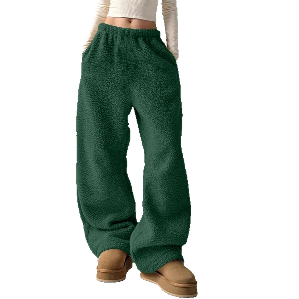 Aase | Textured Wide-Leg Fleece Pants for Women