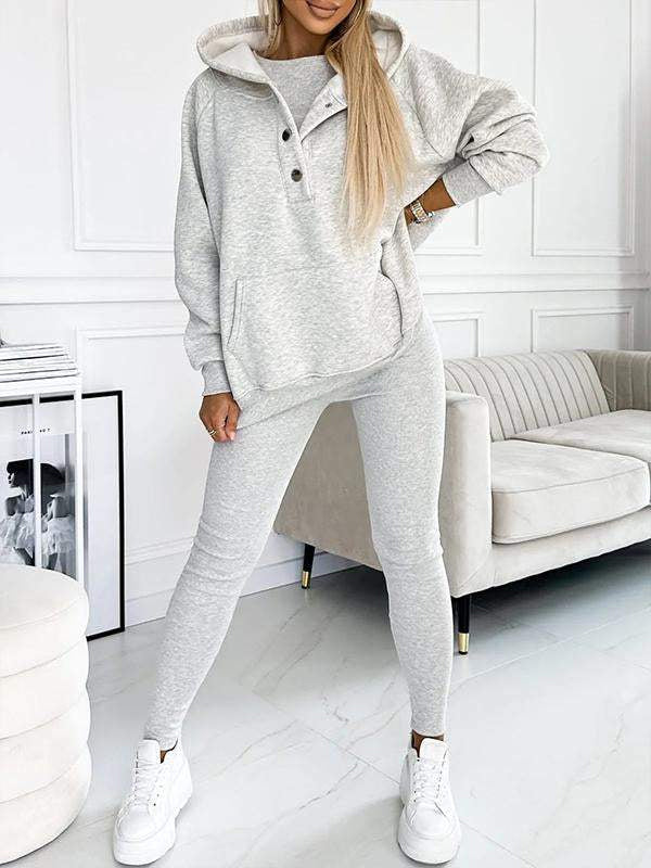 Trientje | Ribbed Three-Piece Sweat Set for Women