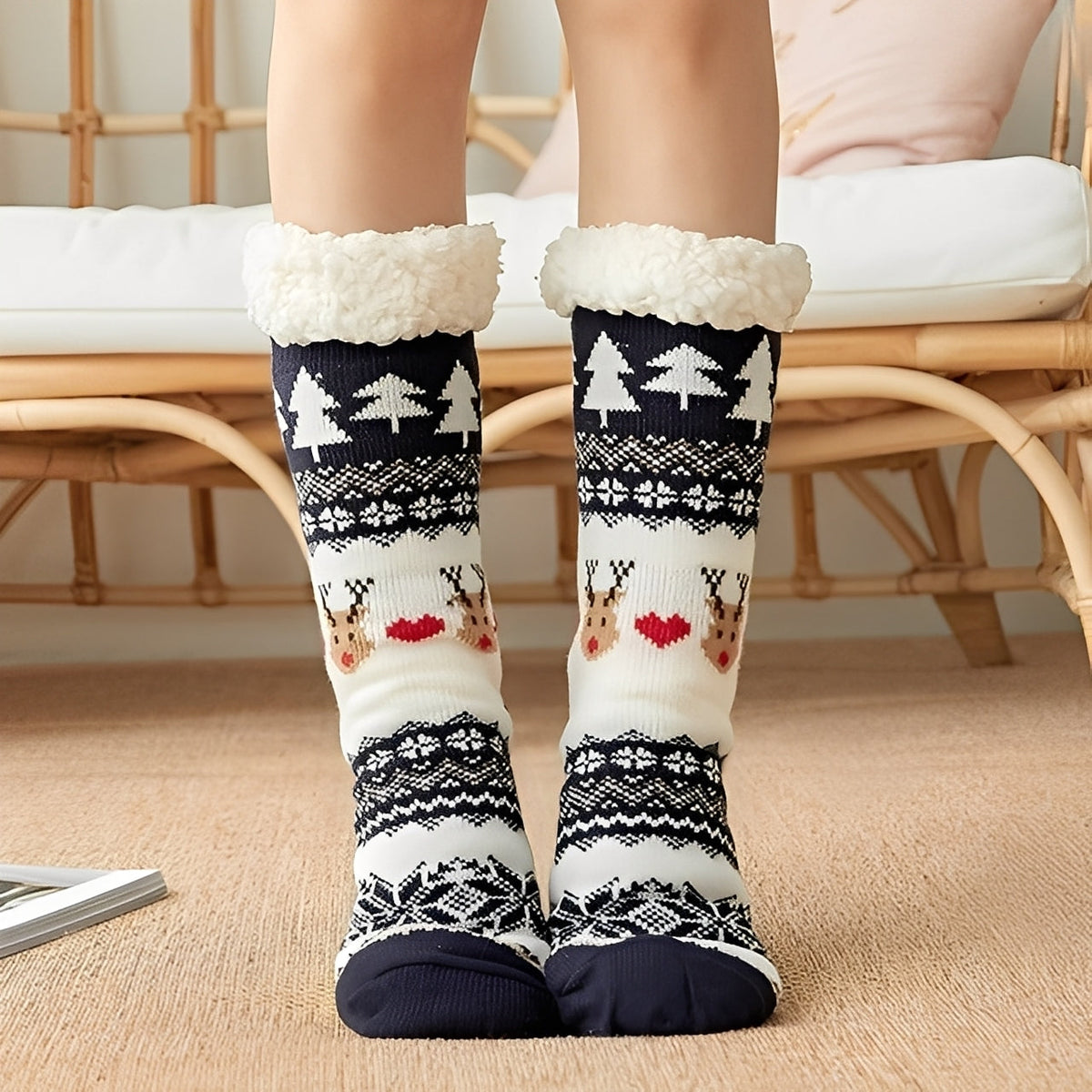 Amabel | Christmas Sock with Non-Slip Sole for Women