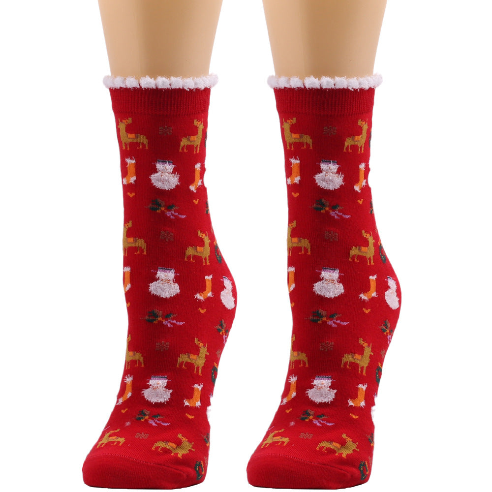 Domitille | Christmas Sock Plush Mid-Calf Socks for Women