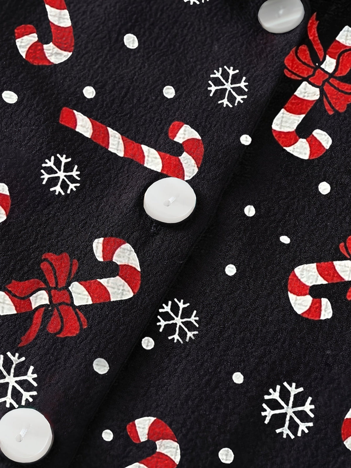 Roswitha | Candy Cane Print Pajamas with Ruffle Trim for Women