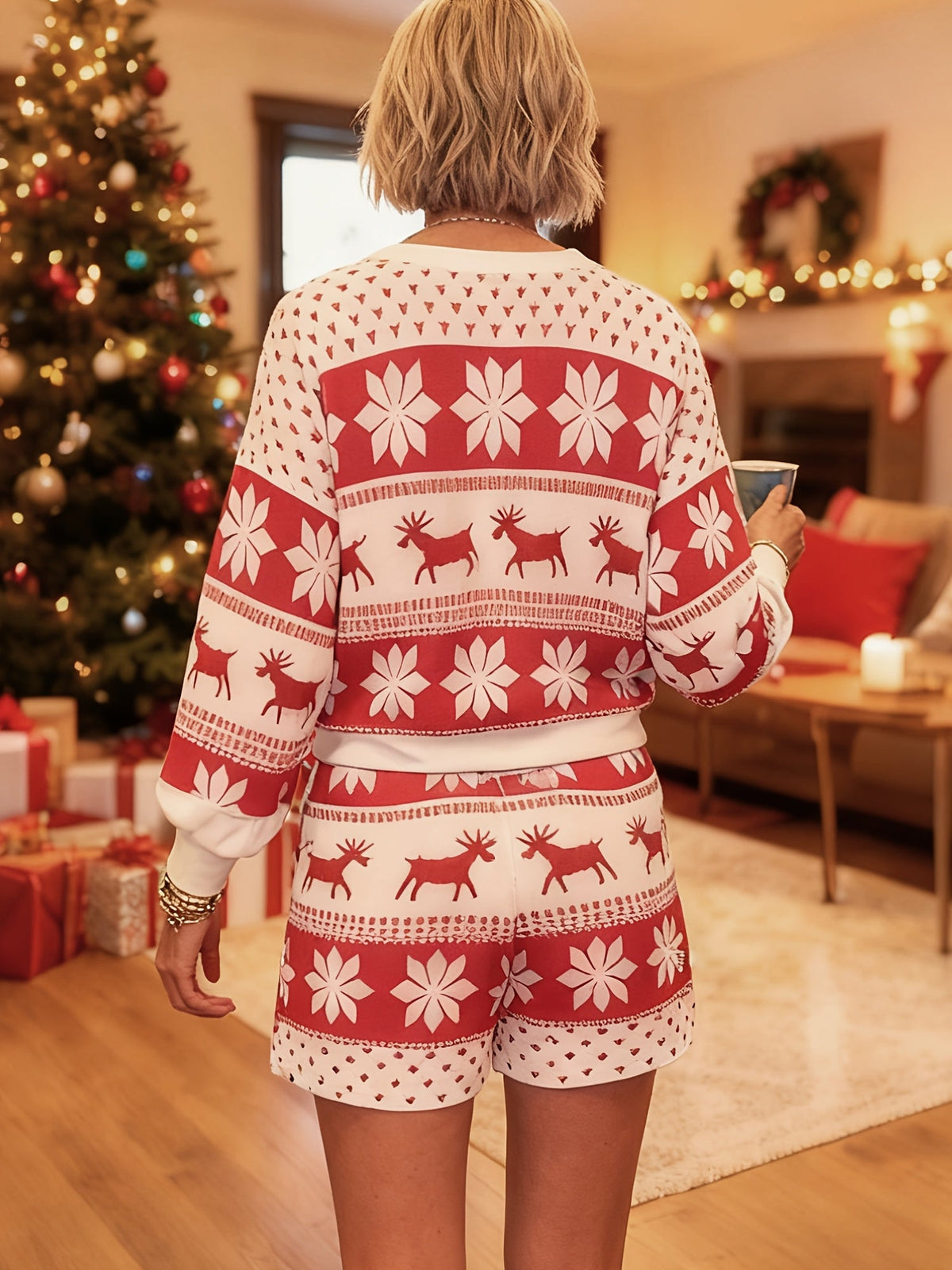 Isgard | Fair Isle Reindeer Pajamas Set for Women