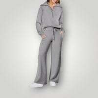 Aaliyah | Ribbed Crew Neck Sweat Set for Women