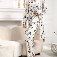 Annett | Floral Pajamas Set with Button-Front Top for Women
