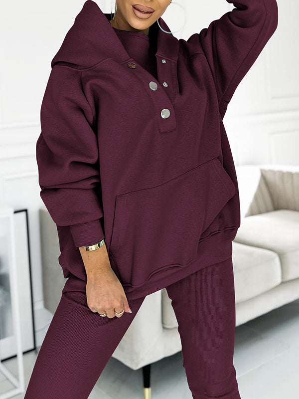 Trientje | Ribbed Three-Piece Sweat Set for Women