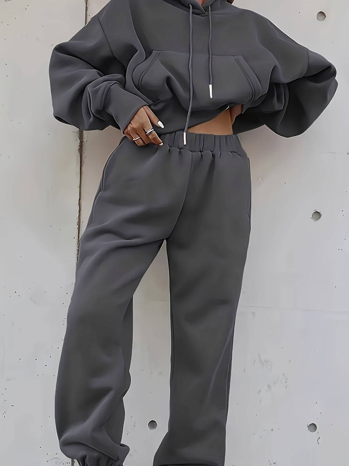 Madge | Oversized Hooded Sweat Set with Kangaroo Pocket for Women
