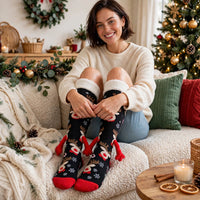 Doreen | Magnetic Hand-Holding Christmas Sock with Red Heel