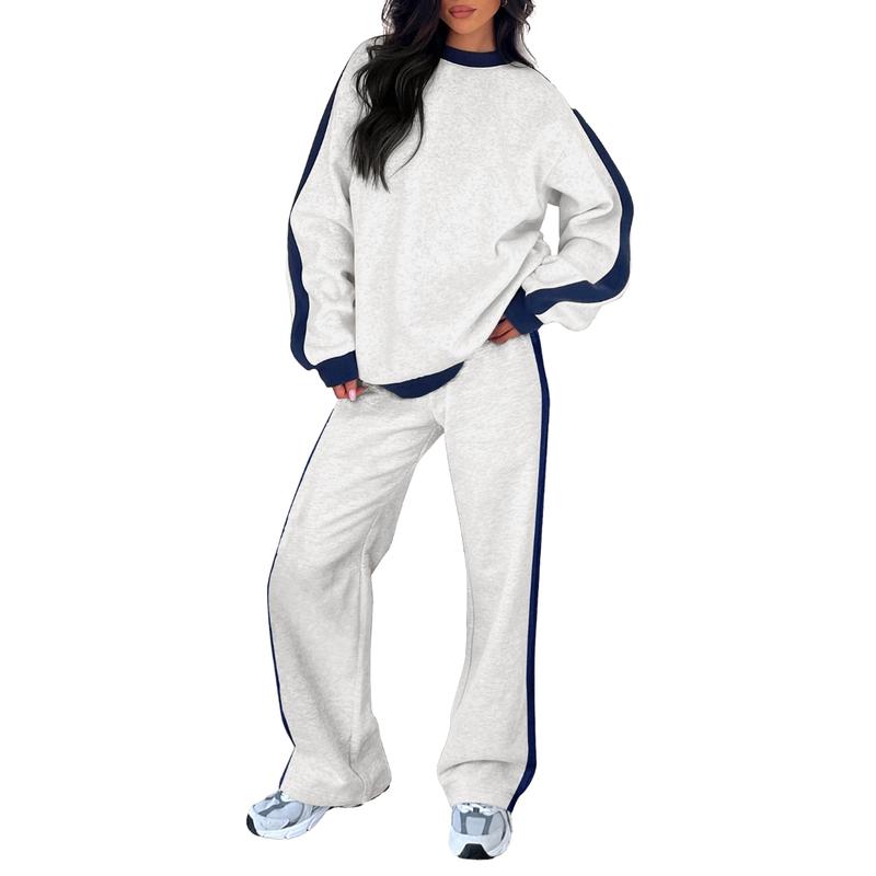 Andrina | Ribbed Crew Neck Sweat Set for Women