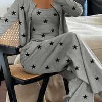 Rosalba | Star Print Three-Piece Pajamas with Cardigan
