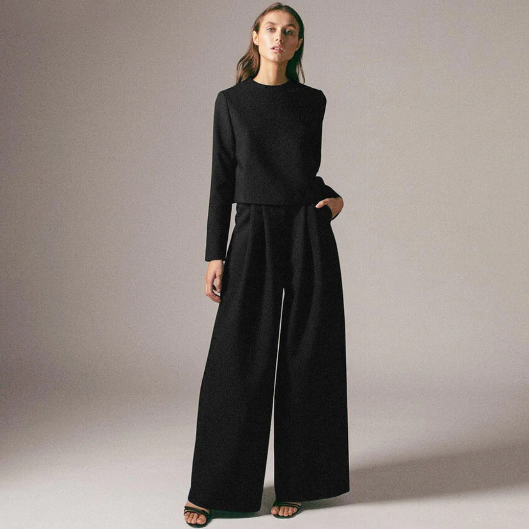 Margrete | Flutter Sleeve Palazzo Pants Set for Women