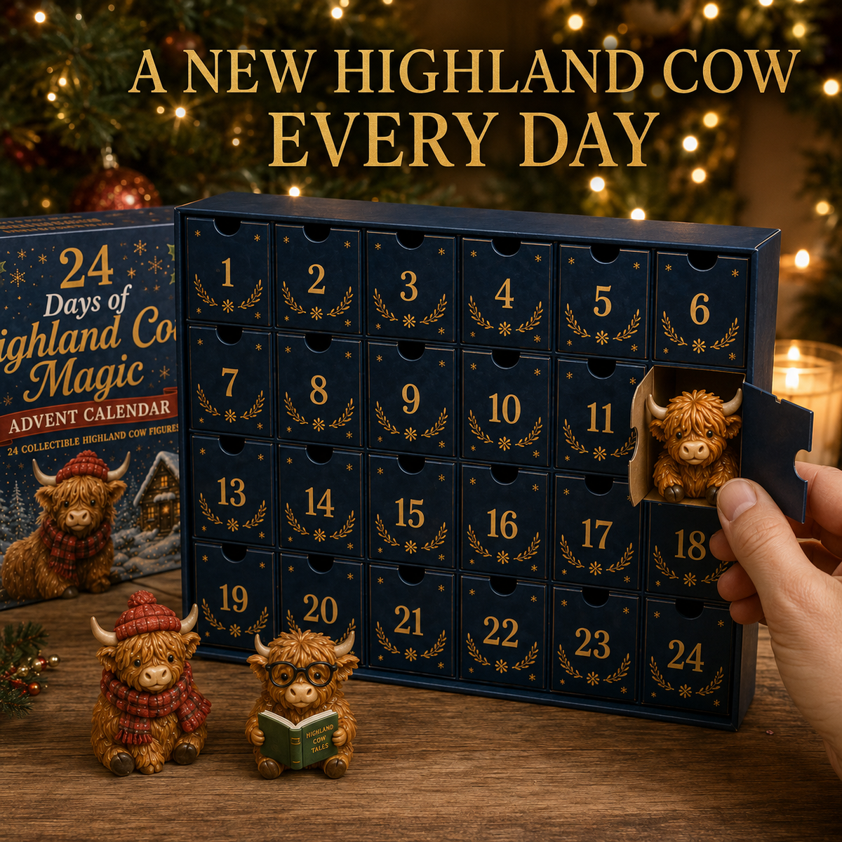 HIGHLAND COW ADVENT CALENDAR – 24 THEMED MINI FIGURES