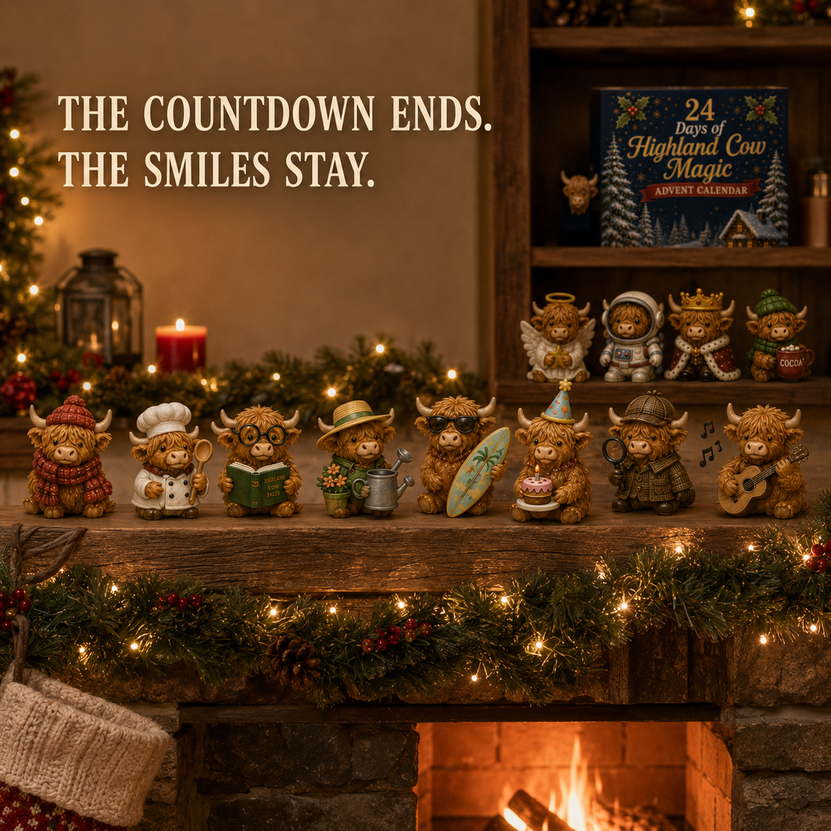 HIGHLAND COW ADVENT CALENDAR – 24 THEMED MINI FIGURES