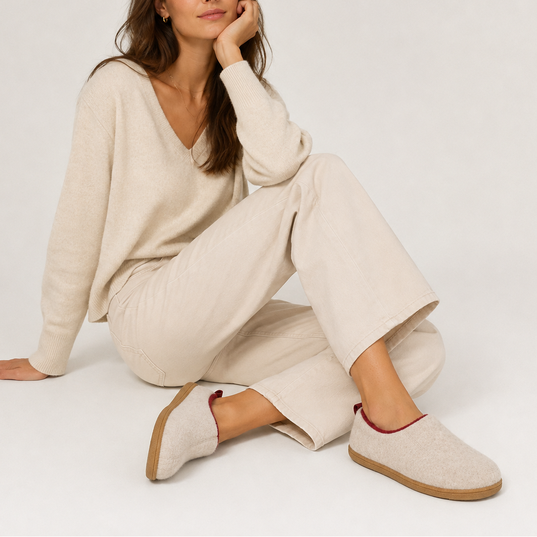 Reagan | slipper Christmas gift Faux Fur Trim House Shoes