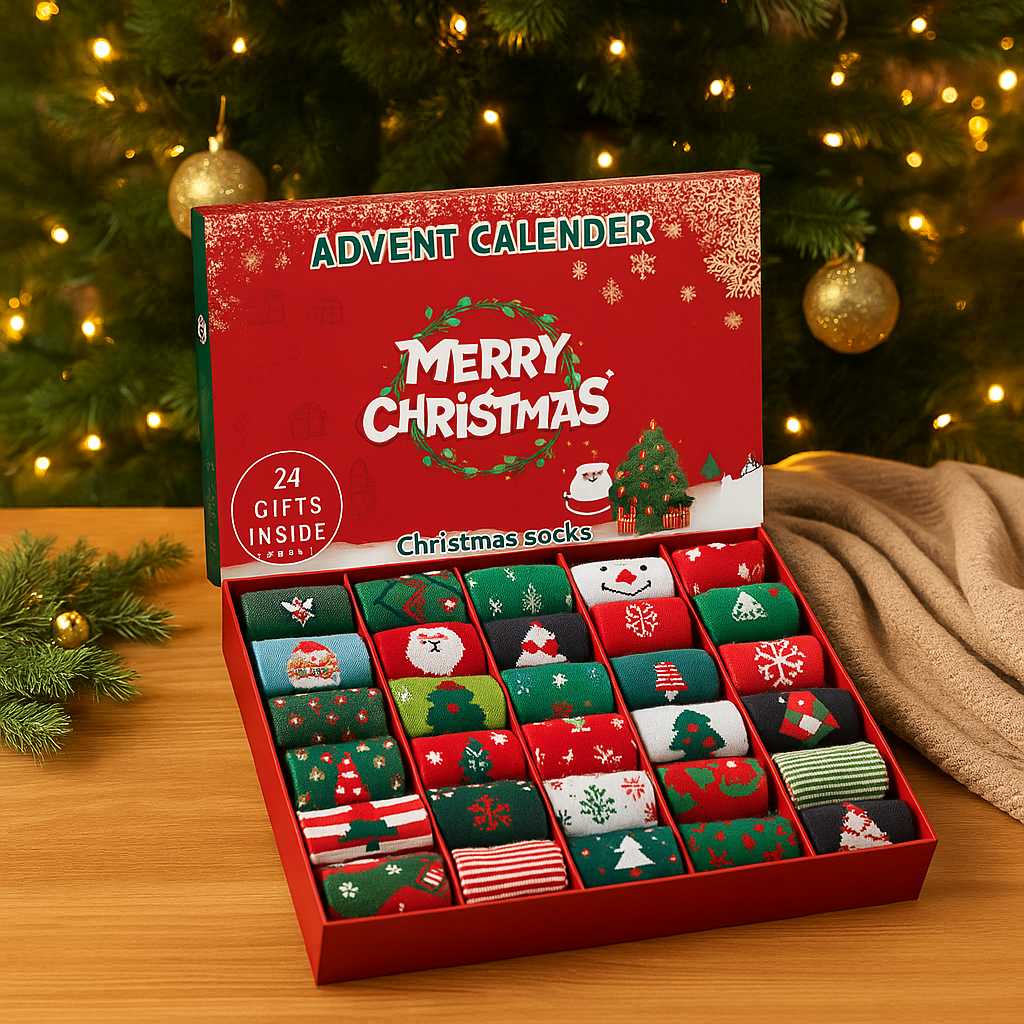 Yvaine | Christmas Sock Advent Calendar with 24 Mini Stockings