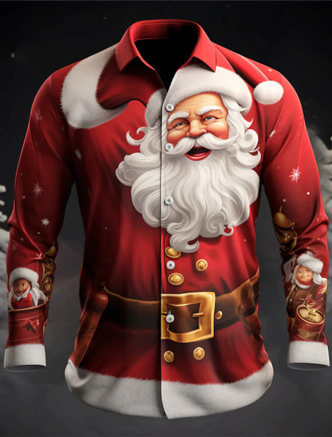 Gael | Collared Christmas Blouse with Button-Down Front for Men