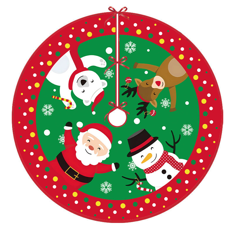 Holly | Swirl Striped Christmas Tree Skirt with Starry Print