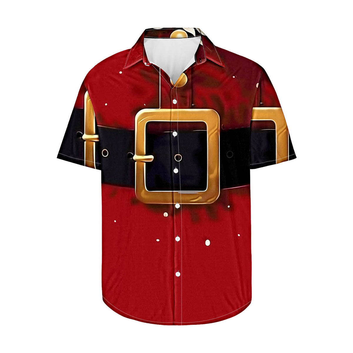 Maxim | Short Sleeve Christmas Blouse with Tree Print for Men