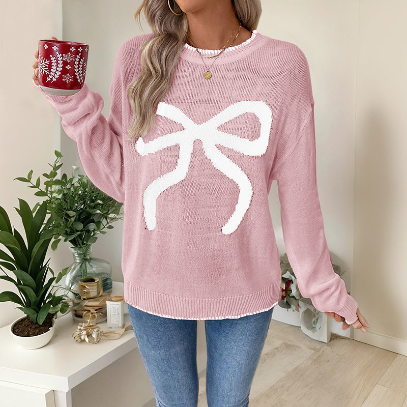 Sandra | Christmas Sweater with Embroidered Bow for Women