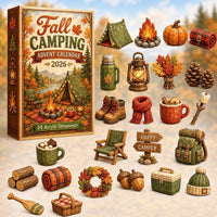 Fall Camping Advent Calendar Christmas Gift Ornaments Set