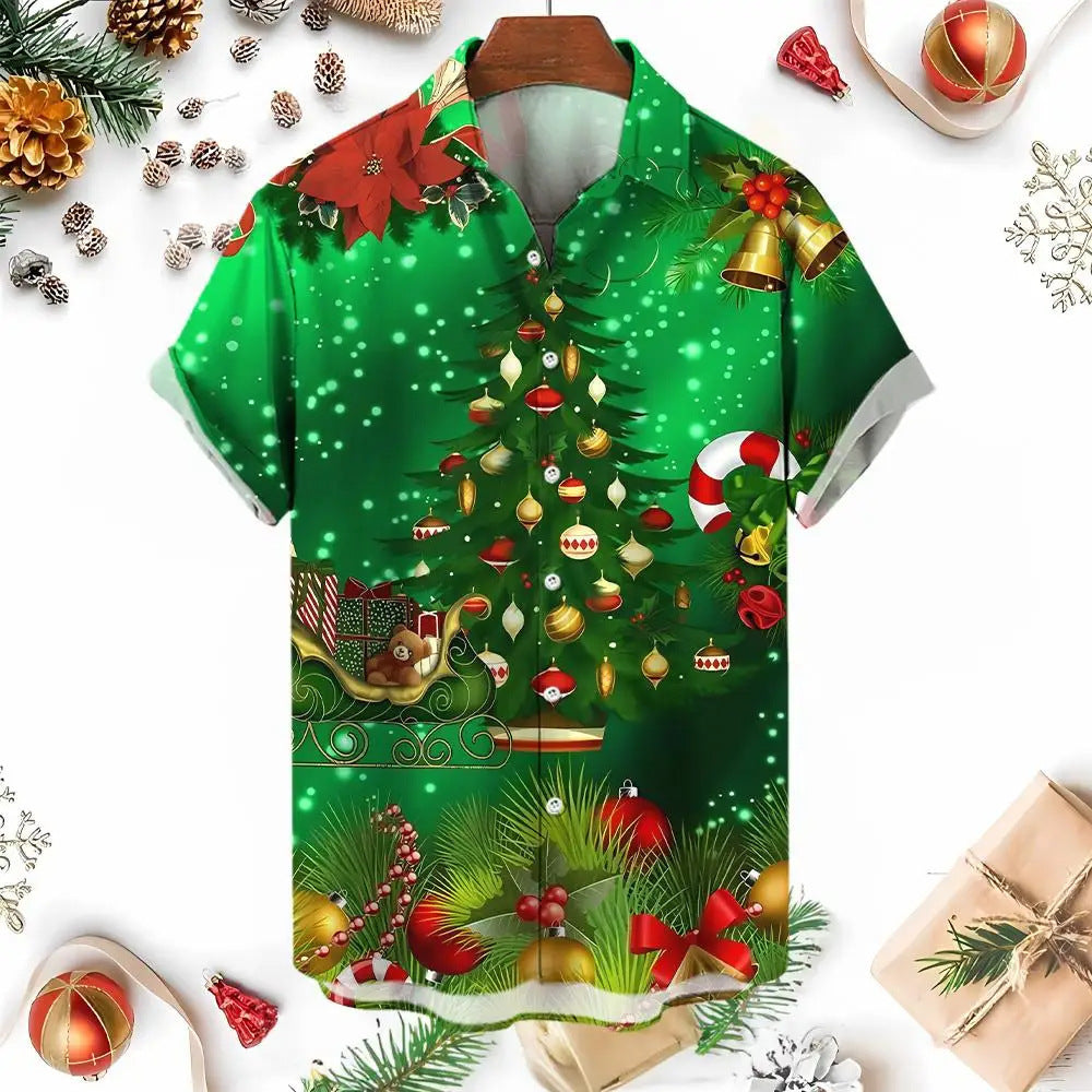 Oakley | Snowman Umbrella Print Short Sleeve Christmas Blouse