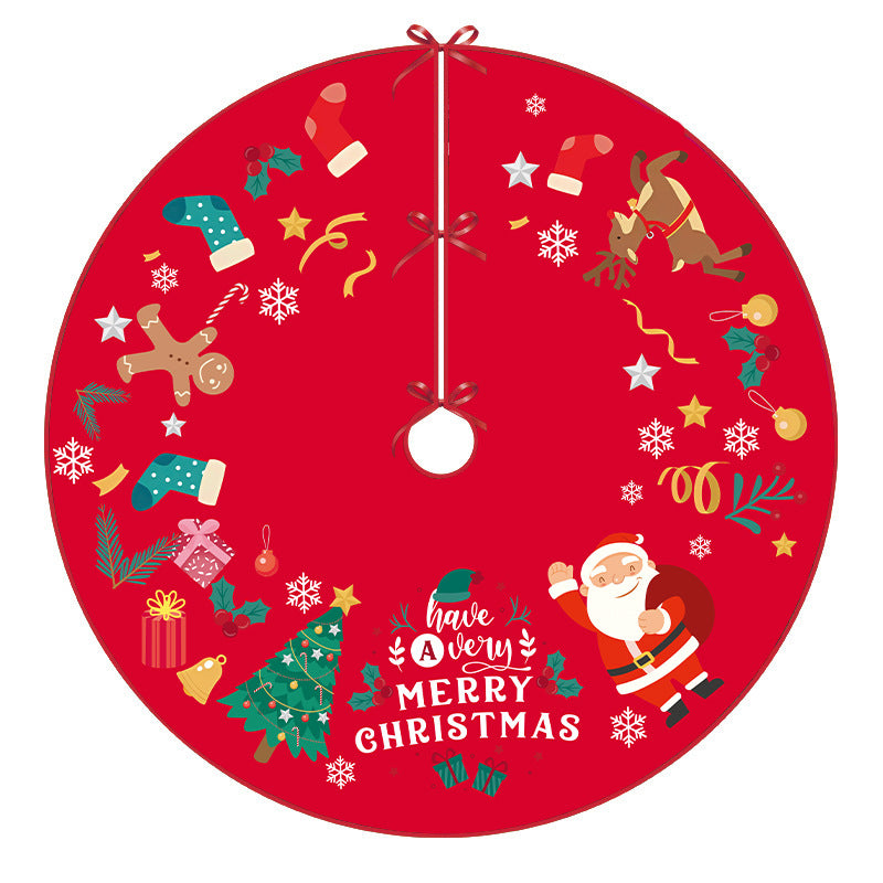 Holly | Swirl Striped Christmas Tree Skirt with Starry Print