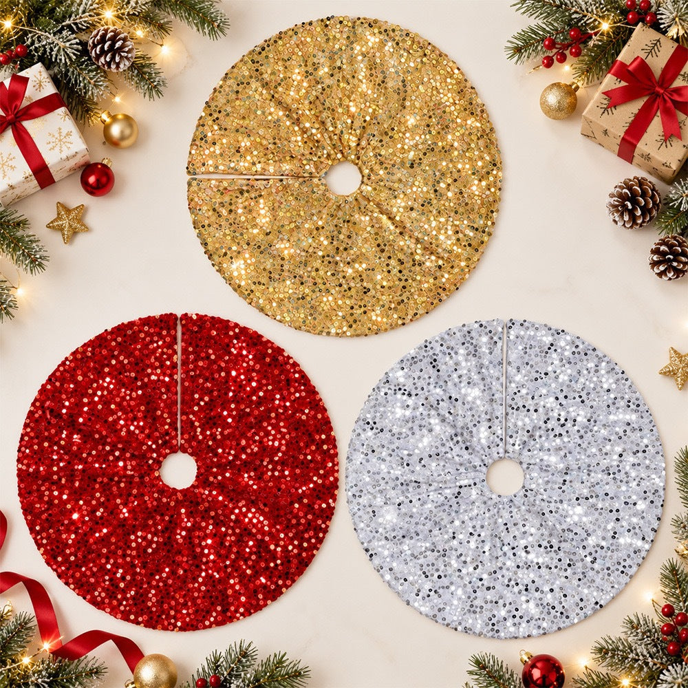 Roswitha | Sequin Christmas Tree Skirt with Sparkle Finish
