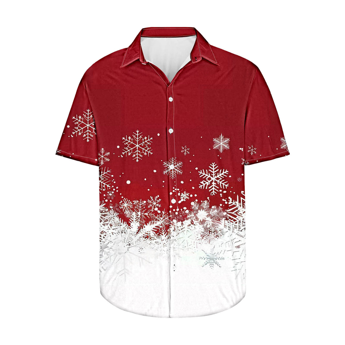 Maxim | Short Sleeve Christmas Blouse with Tree Print for Men